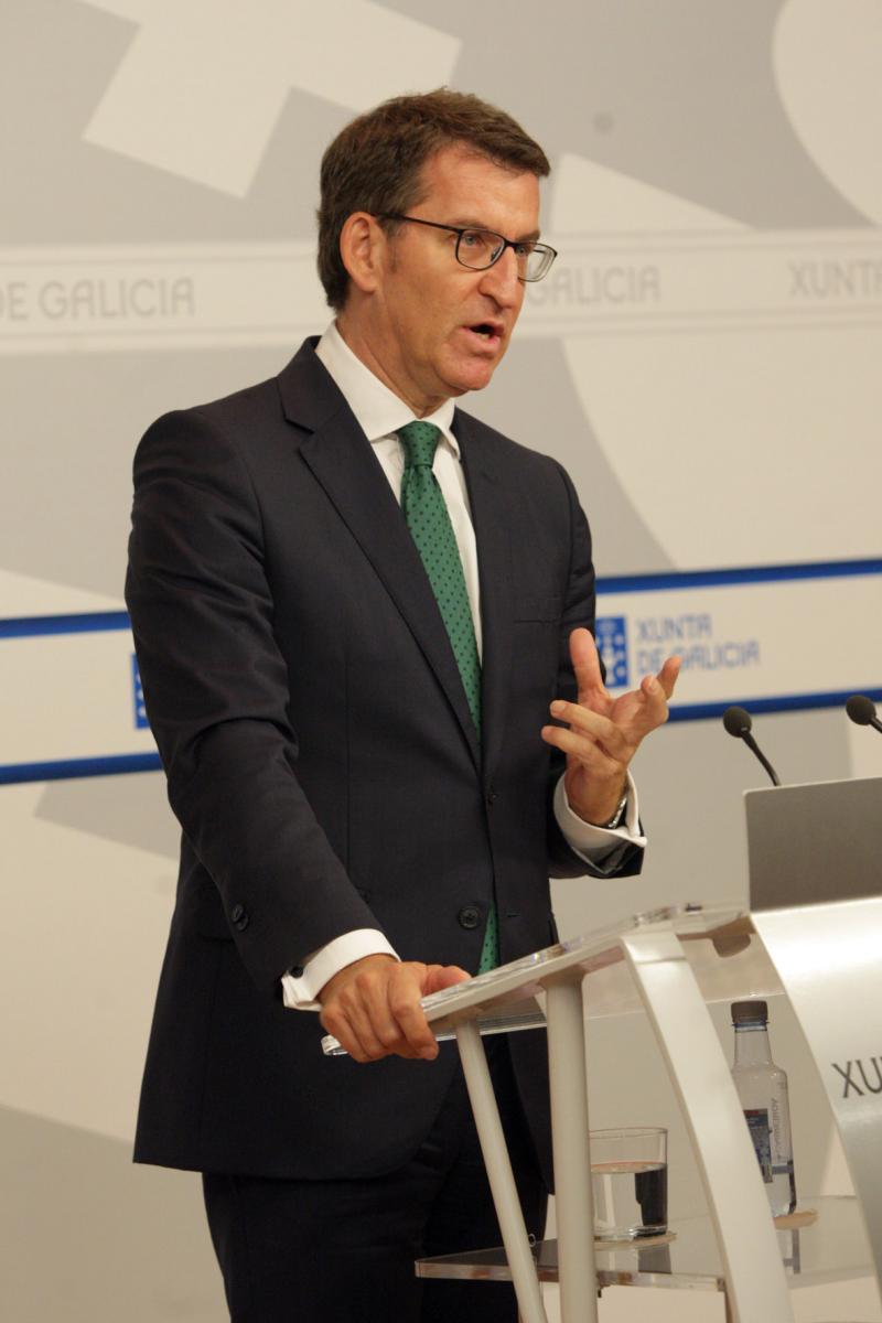 El presidente de la Xunta, durante la rueda de prensa posterior al Consello El presidente de la Xunta, durante la rueda de prensa posterior al Consello