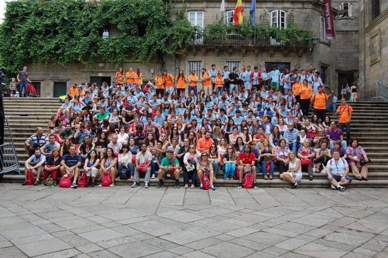 Imaxe de arquivo na Praza da Quintana das e dos participantes na 2ª quenda do programa 'Conecta con Galicia' 2015 e do programa de 'Escolas Abertas'