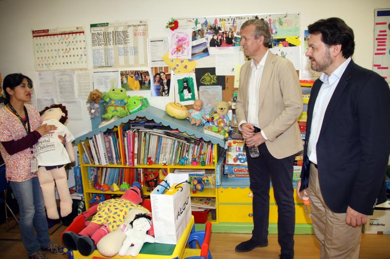 El vicepresidente de la Xunta, Alfonso Rueda y el secretario xeral da Emigración, Antonio Rodríguez Miranda visitaron ayer el Hospital Español de México