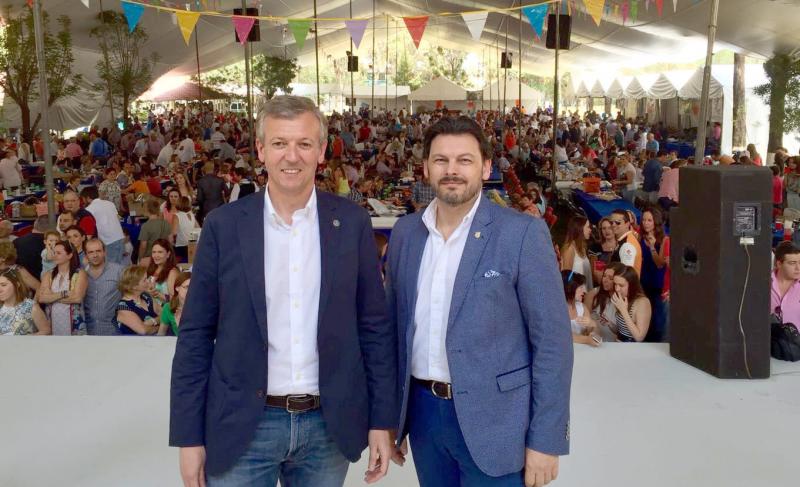 Alfonso Rueda e Antonio Rodríguez Miranda participaron hoxe na 'Jira campestre' coa comunidade galega en México