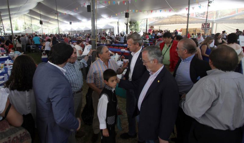 Alfonso Rueda y Antonio Rodríguez Miranda participaron hoy en la 'Jira campestre' con la comunidad gallega en México