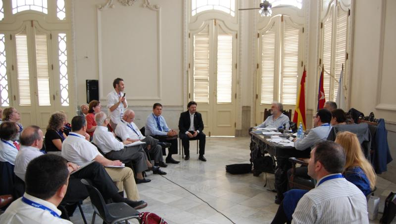 El relatorio de Cultura tuvo lugar en el histórico Salón de la Federación de Sociedades Gallegas del Palacio del Centro Gallego de La Habana