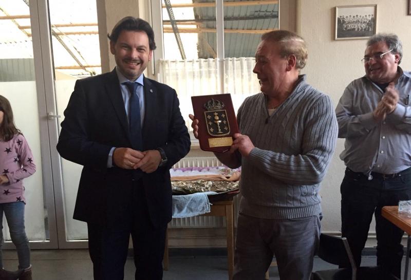 Imaxe desta mañá da visita do secretario xeral da Emigración ao Centro Cultural Deportivo Galicia Emigrante 1972 de Gütersloh