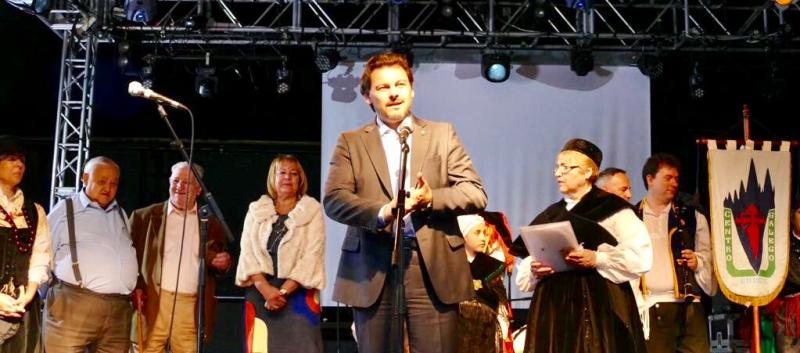 O secretario xeral da Emigración, Antonio Rodríguez Miranda, no momento de dirixirse ás e aos asistentes ao XXIVº Día de Galicia en Castela e León 