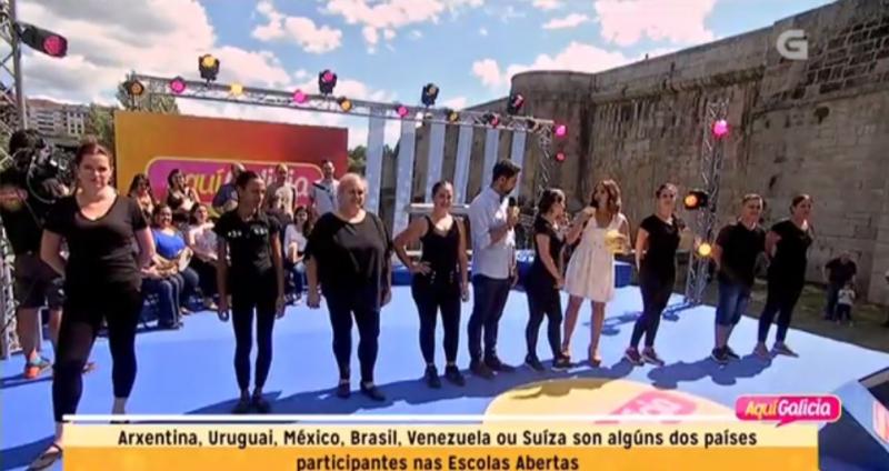 Imaxe do alumnado das Escolas Abertas no programa 'Aquí Galicia' da TVG