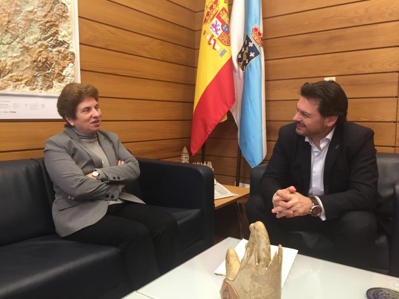 Jallas y Miranda, durante el encuentro en el despacho del secretario xeral da Emigración Jallas y Miranda, durante el encuentro en el despacho del secretario xeral da Emigración