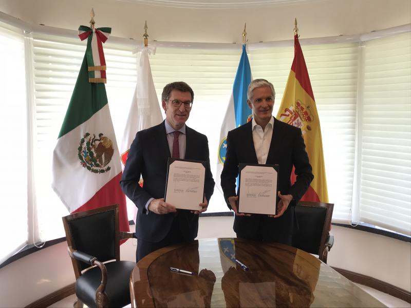 El presidente de la Xunta se reunió esta tarde con el gobernador del Estado de México, Alfredo del Mazo Maza