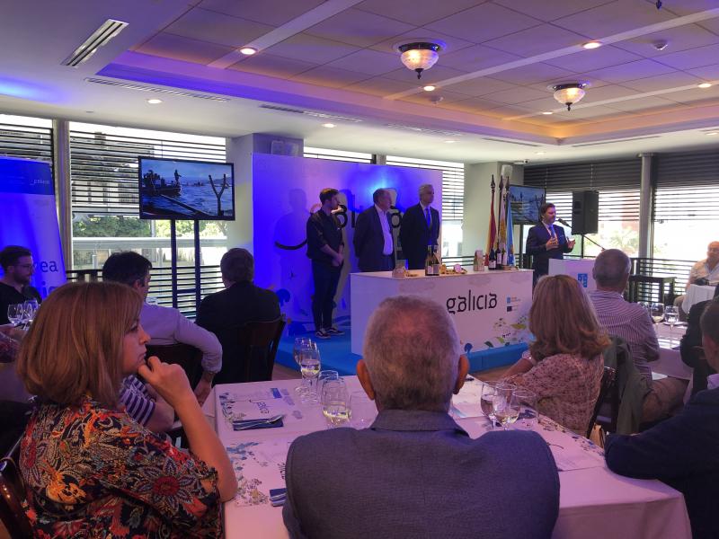 Na inauguración do 'Saborea Galicia', de esquerda a dereita: Jorge Gago, Ernesto Murro, Alejandro López Dobarro e Antonio Rodríguez Miranda