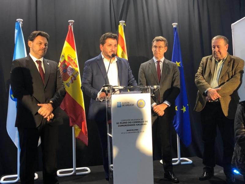 El presidente de la Xunta mantuvo esta tarde un encuentro con la colectividad gallega en Cataluña