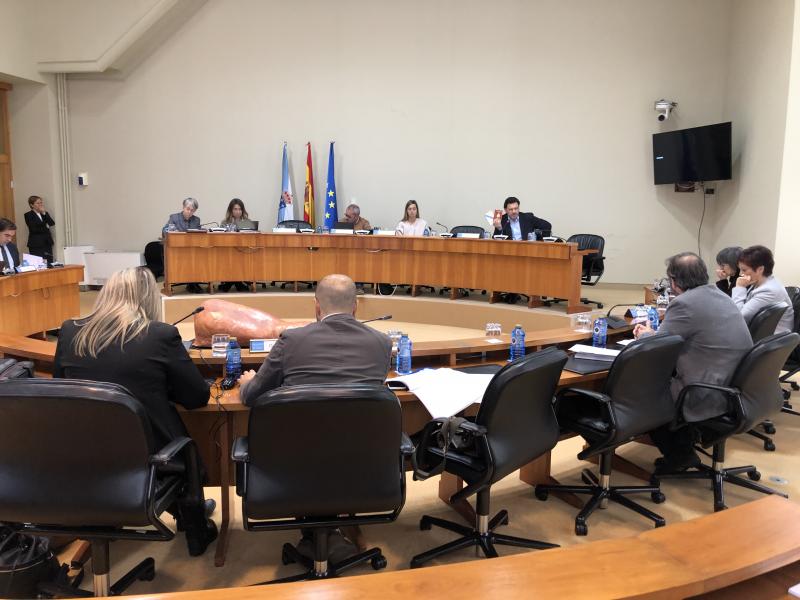 Imaxe da intervención, esta mañá, do secretario xeral da Emigración no Parlamento de Galicia