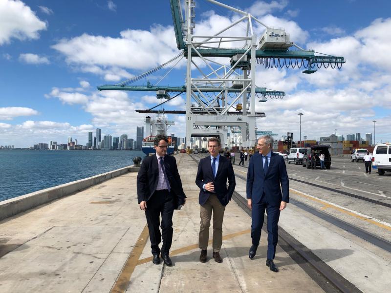 El presidente de la Xunta mantuvo hoy una intensa jornada de trabajo marcada por la visita al Puerto de Miami y por el encuentro con empresas relacionadas con el contract