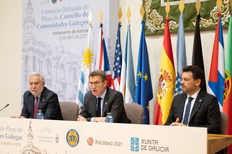 El presidente de la Xunta participó en la inauguración de la reunión extraordinaria de la Comisión Delegada del Consello de Comunidades Galegas