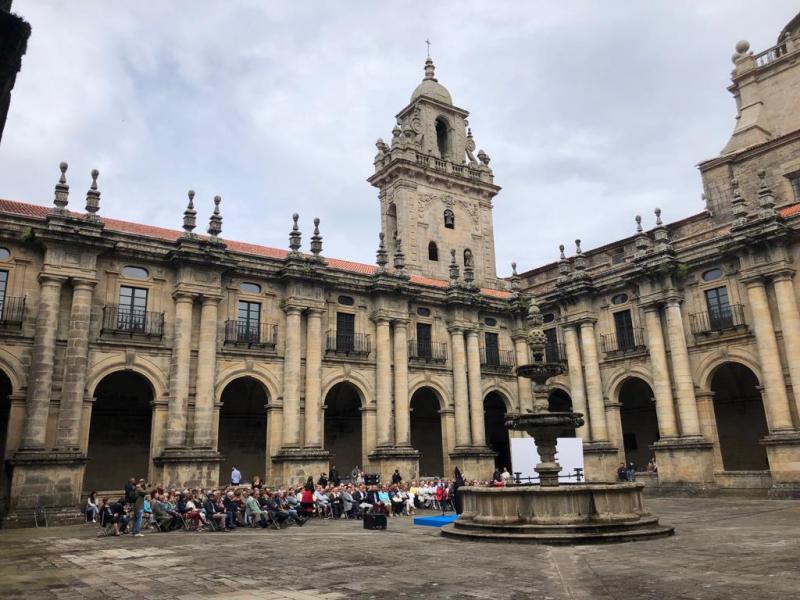 Imaxe do acto celebrado este mediodía no compostelán mosteiro de San Martiño Pinario