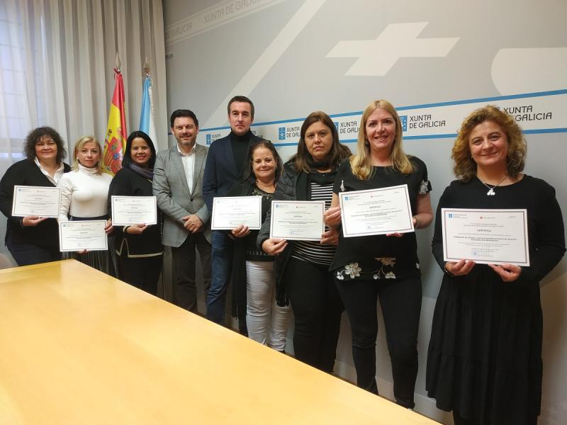 Imaxe do acto de entrega de diplomas celebrado hoxe en Santiago de Compostela