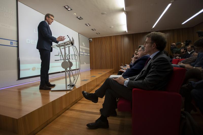 O vicepresidente da Xunta de Galicia, durante a presentación do anteproxecto de lei