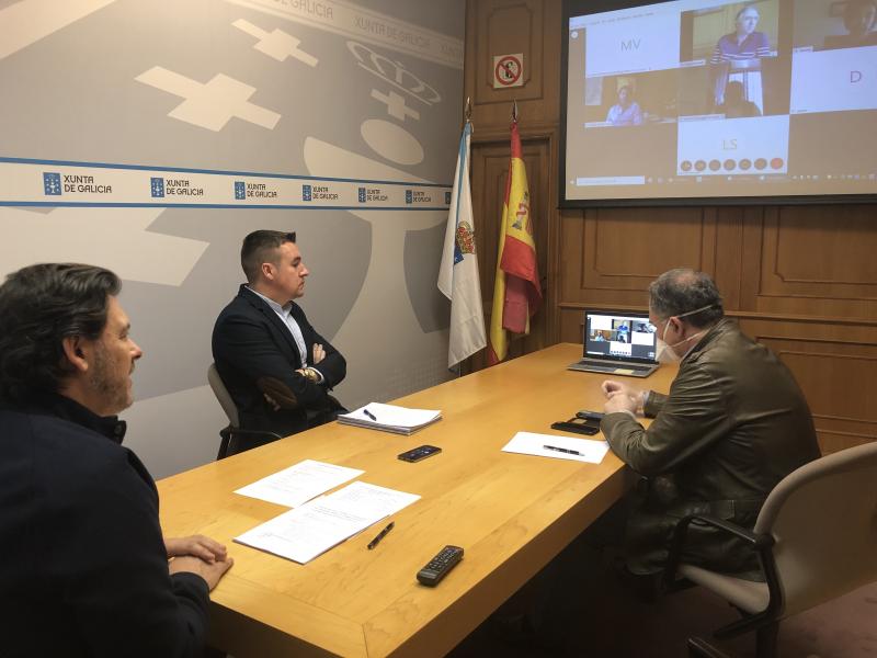 Imaxe da videoconferencia na sede de Emigración na capital de Galicia