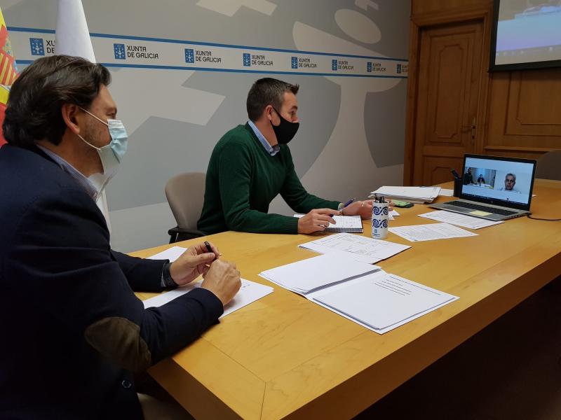 Imaxe da videoconferencia do secretario xeral da Emigración co delegado da Xunta na Arxentina e Uruguai