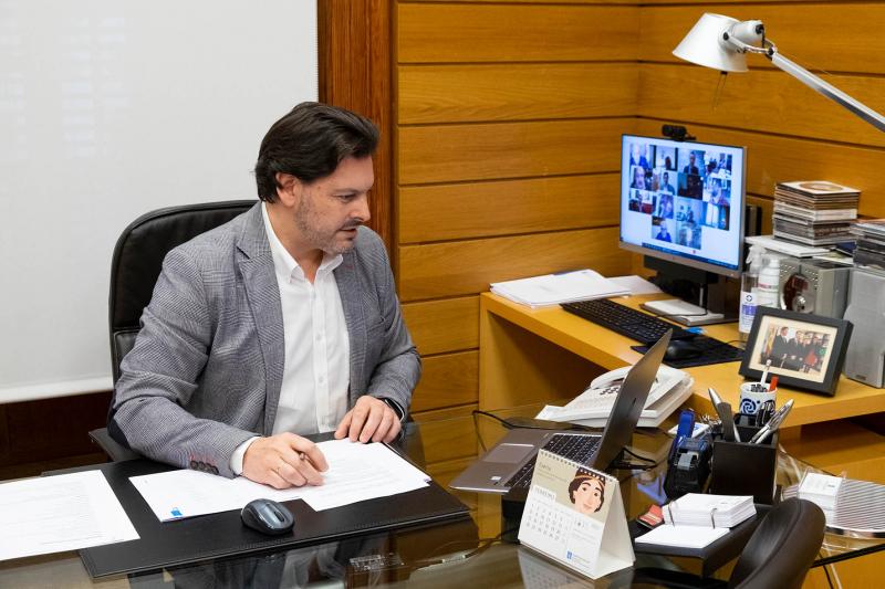 O secretario xeral da Emigración, Antonio Rodríguez Miranda, durante a reunión celebrada de xeito telemático O secretario xeral da Emigración, Antonio Rodríguez Miranda, durante a reunión celebrada de xeito telemático