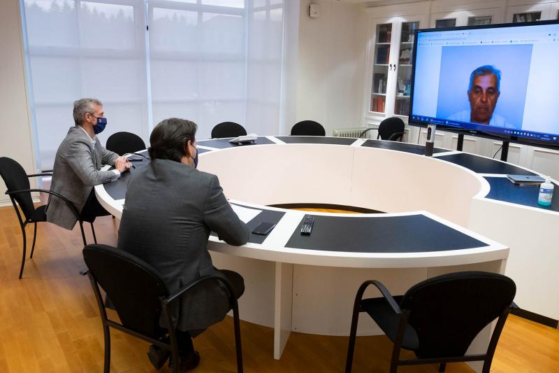 Imagen, en la sede de la Xunta en la capital de Galicia, de la reunión