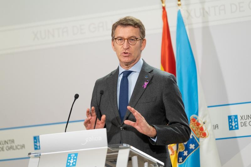 O presidente do Goberno galego, durante a rolda de prensa posterior ao Consello da Xunta desta semana