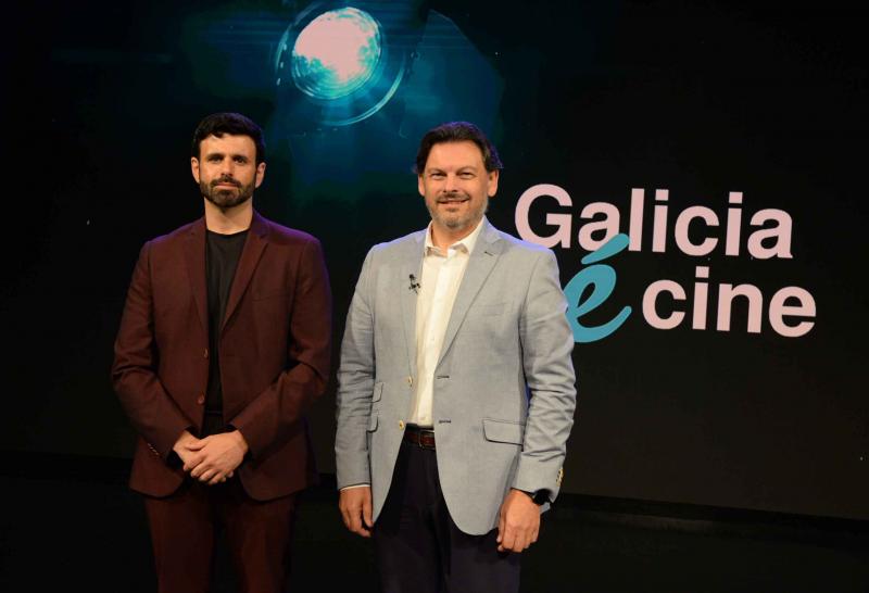 Antonio Rodríguez Miranda e Ghaleb Jaber Martínez, esta mañá, durante a presentación do ciclo 'Galicia é Cine'