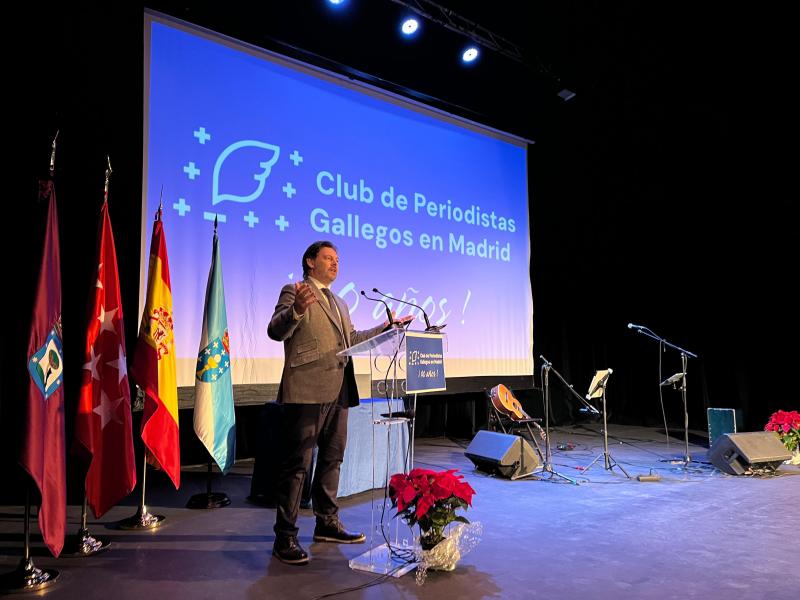Miranda no 40 Aniversario do Club de Periodistas Galegos en Madrid: “Sodes un exemplo de compromiso coa nosa terra, levando o nome de Galicia alén das nosas fronteiras”