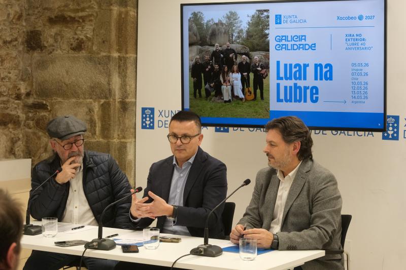 A Xunta colaborará con Luar na Lubre na xira do seu 40º Aniversario para achegar a música do grupo á comunidade galega da Arxentina, Chile e Uruguai A Xunta colaborará con Luar na Lubre na xira do seu 40º Aniversario para achegar a música do grupo á comunidade galega da Arxentina, Chile e Uruguai