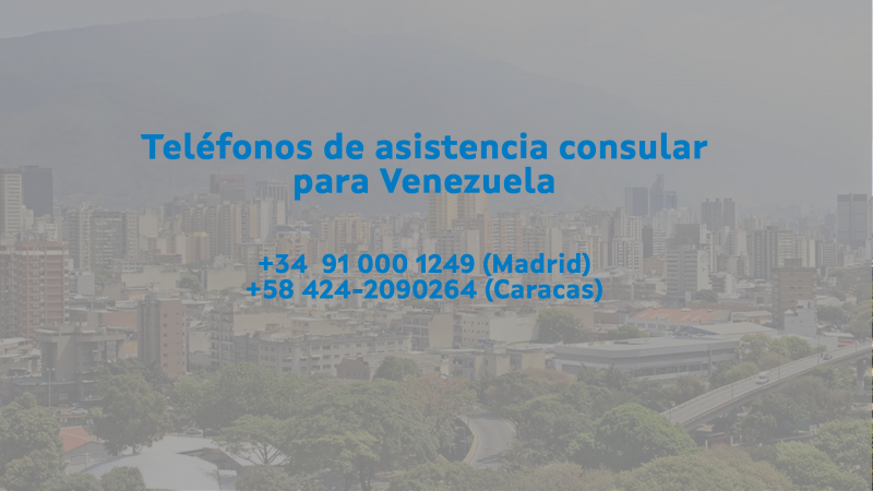 Teléfonos de asistencia consular para Venezuela.