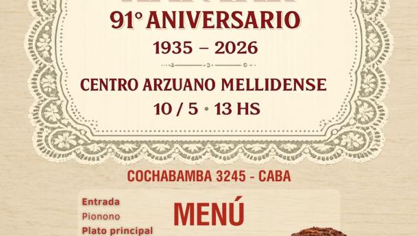 91 aniversario do Centro Arzuán Melidense de Bos Aires.