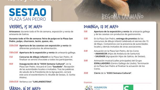 XXXX Semana Cultural, Letras Gallegas 2026, organizada por la Agrupación Hijos de Galicia en Sestao.