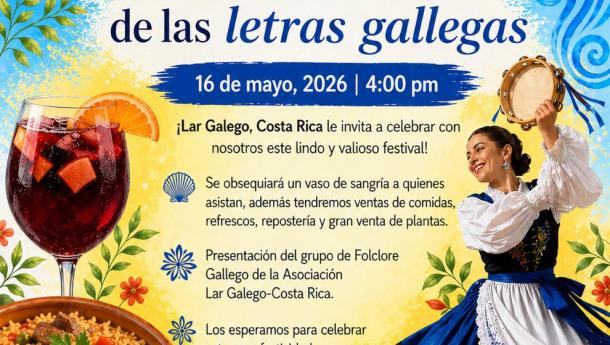 Festival de las Letras Gallegas 2026 en la Asociación Lar Gallego de Costa Rica.