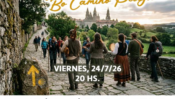 Música del Camino de Santiago con Treboada en el Centro Gallego de Montevideo.