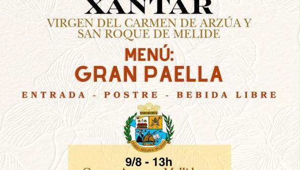 Gran xantar polas festas do Carme e do San Roque no Centro Arzuán Melidense de Bos Aires. Gran xantar polas festas do Carme e do San Roque no Centro Arzuán Melidense de Bos Aires.