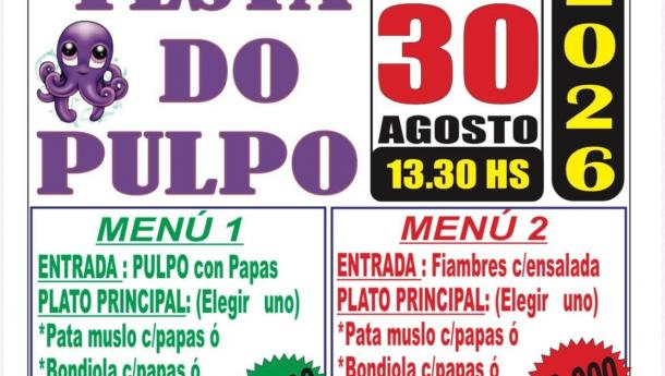Festa do polbo na Asociación Centro Partido de Carballiño en Bos Aires.