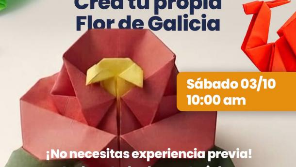 Obradoiro de origami "Crea a túa propia flor de Galicia" na Irmandade Galega de Venezuela.