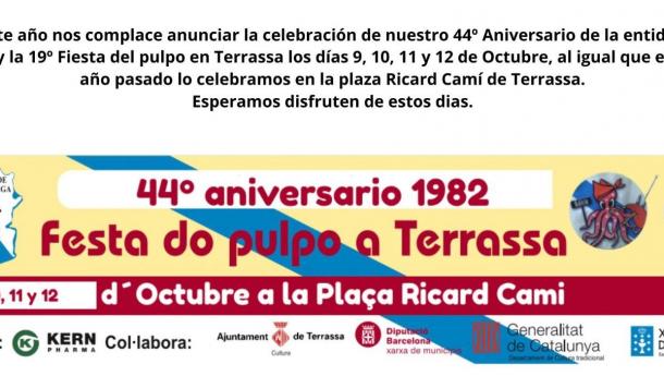 44 aniversario e 19ª Festa do Polbo en Terrassa da Irmandade Galega O Noso Lar.