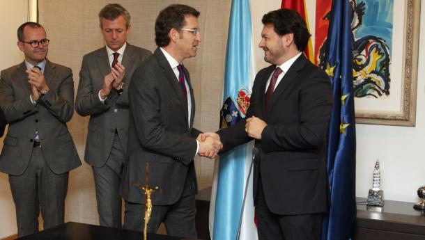El mandatario gallego preside la toma de posesión de Antonio Rodríguez Miranda c