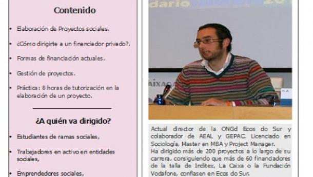 El Seminario "Elaboración y Gestión de Proyectos Sociales" se celebrará en Santiago de Compostela el próximo sábado El Seminario "Elaboración y Gestión de Proyectos Sociales" se celebrará en Santi