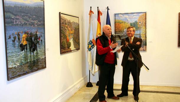 Escenas de la Galicia urbana, rural y marinera componen la muestra pictórica 'Co
