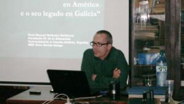 Xosé Manuel Malheiro pronunciou na Biblioteca Antonio Pérez Prado de Bos Aires unha conferencia sobre o legado da nosa diáspora no sistema educativo de Galicia