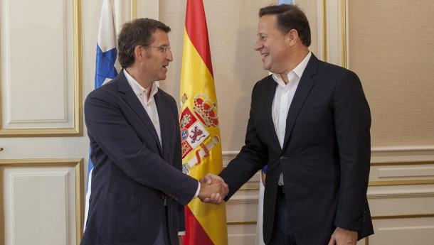 Feijóo le traslada a Juan Carlos Varela el interés de la Comunidad para dar continuidad a las oportunidades económicas e industriales que ofrecen Galicia y Panamá Feijóo le traslada a Juan Carlos Varela el interés de la Comunidad para dar continuidad a las oportunidades económicas e industriales que ofrecen Galicia y Panamá