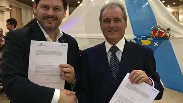 Miranda renova o seu compromiso cos galegos e galegas maiores do Brasil cun novo convenio de colaboración coa Sociedade Rosalía de Castro de Santos Miranda renova o seu compromiso cos galegos e galegas maiores do Brasil cun novo convenio de colaboración coa Sociedade Rosalía de Castro de Santos