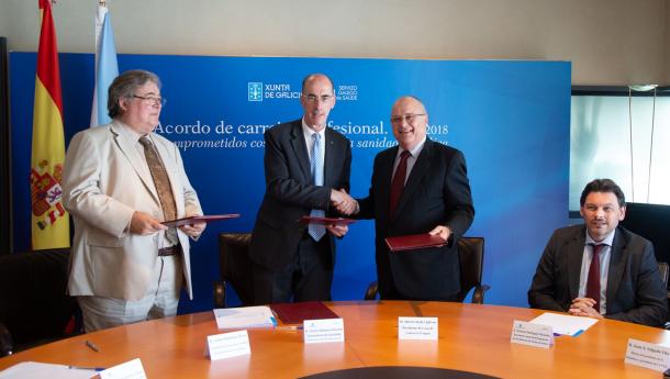 Sanidade colaborará con la Casa de Galicia de Uruguay y con la Asociación Española Primeira de Socorros Mutuos para el intercambio y mejora de la formación técnica y científica