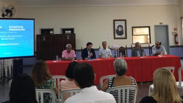 Miranda acerca las líneas y programas de actuación de la Estratexia Retorna 2020 a los gallegos de las principales ciudades de Brasil