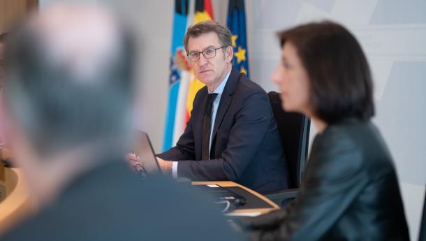 Intervención del presidente de la Xunta, Alberto Núñez Feijóo, tras la reunión extraordinaria del Consello de la Xunta, en la que anuncia la convocatoria de las elecciones al Parlamento de Galicia para el próximo 12 de julio