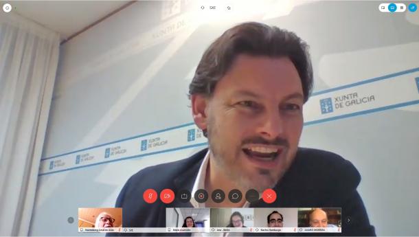Miranda refuerza el contacto permanente con la colectividad del exterior con una nueva ronda de videconferencias que comienza con las y los gallegos de Alemania, el Reino Unido y Portugal