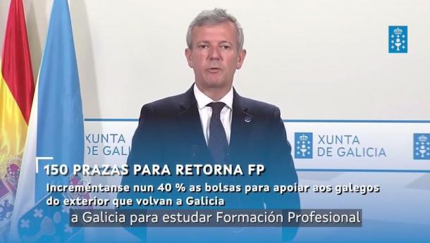 La Xunta refuerza el Programa Retorna Talento FP con 150 nuevas bolsas, un 40% más, y formaciones cortas para sectores con una alta demanda de profesionales